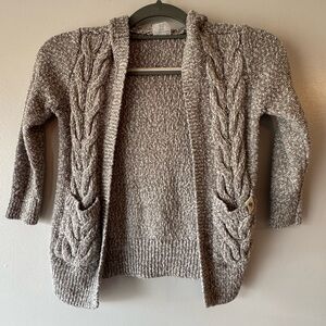 Abercrombie Kids gray Cable Knit Hooded Cardigan 5/6